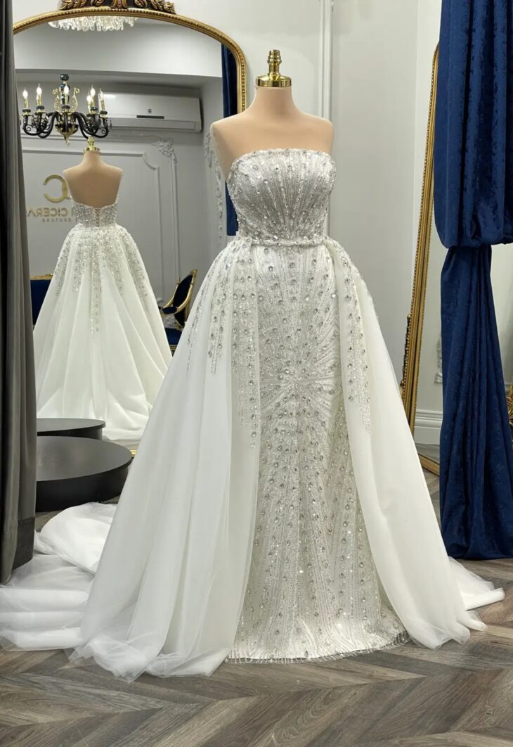 Zalea Straplez Swarovski İşlemeli Entegre Kuyruklu Balık Model