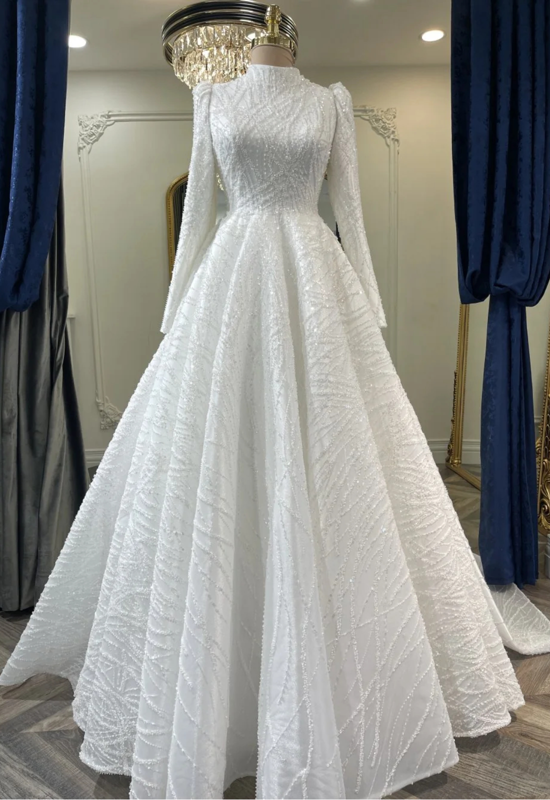 myna-3 Myna Full İşlemeli A Kesim Model gelinlik - Görsel 1